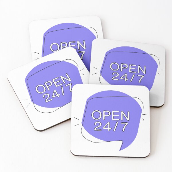 Item preview, Minimalist Purple Speech Bubble with Open 24 or 7 Text Design designed and sold by Creative88Art.