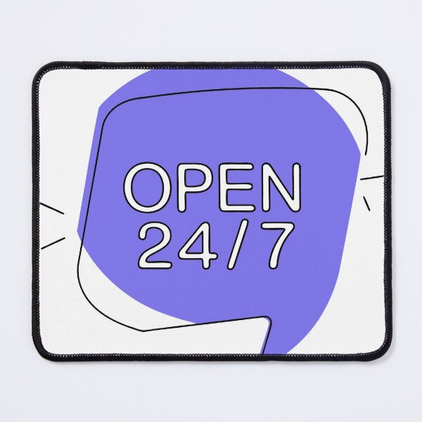 Item preview, Minimalist Purple Speech Bubble with Open 24 or 7 Text Design designed and sold by Creative88Art.