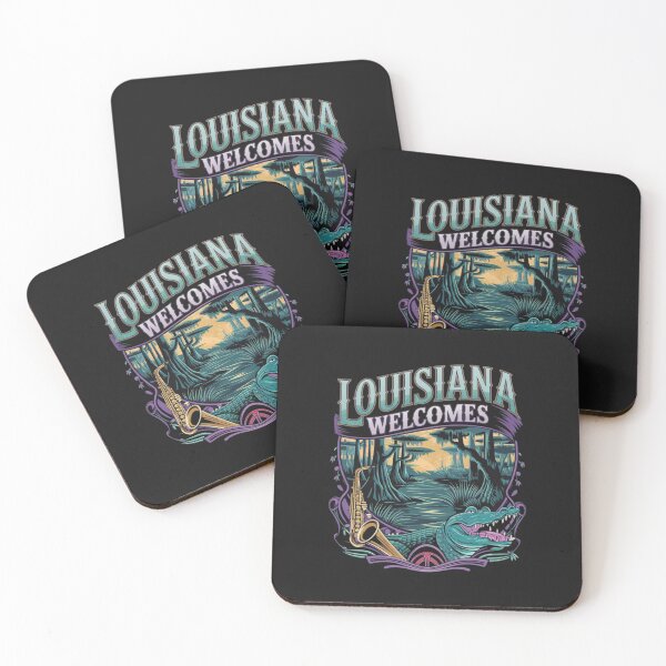 Item preview, Louisiana Welcomes Flag Map New Orleans,  designed and sold by AnimalsDH305.