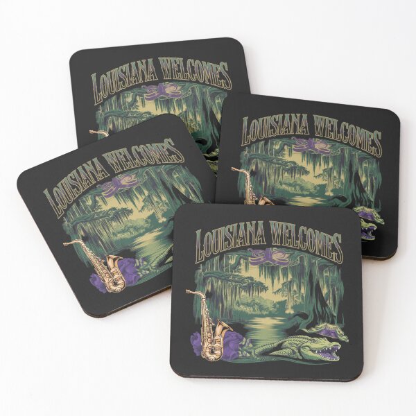 Item preview, Louisiana Welcomes Flag Map New Orleans,  designed and sold by AnimalsDH305.