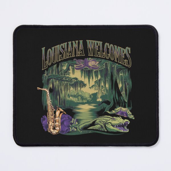 Item preview, Louisiana Welcomes Flag Map New Orleans, designed and sold by AnimalsDH305.