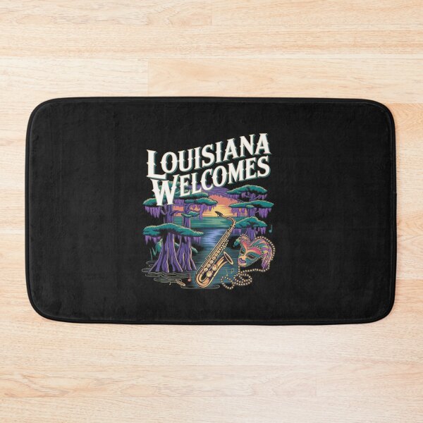 Item preview, Louisiana Welcomes Flag Map New Orleans,  designed and sold by AnimalsDH305.