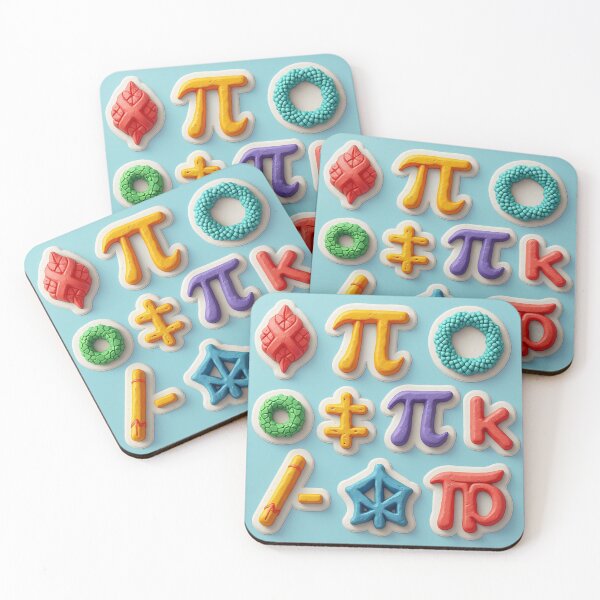 Item preview, Colorful Geometric and Mathematical Symbols on Light Blue Background designed and sold by Creative88Art.