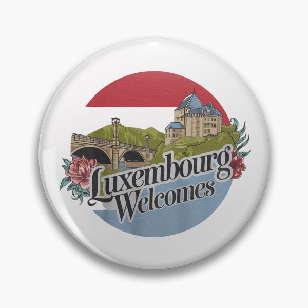 Item preview, Luxembourg Welcomes Flag Map  Kirchberg, Alzette Valley designed and sold by AnimalsDH305.