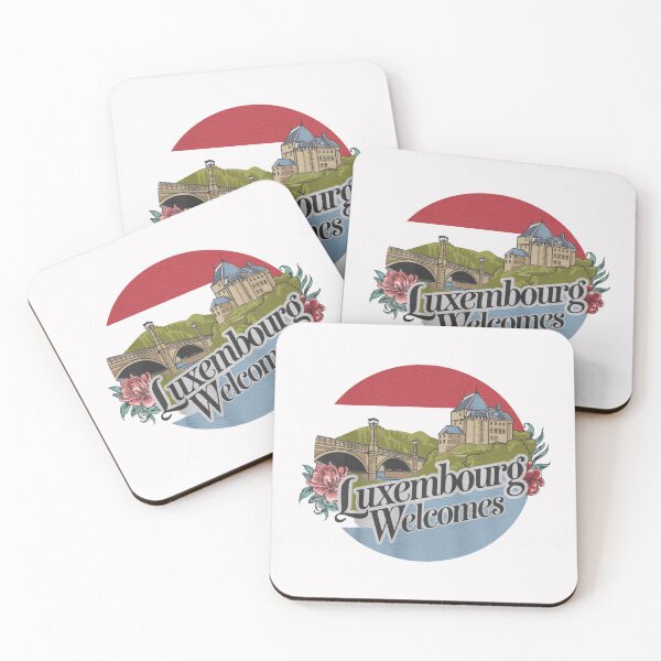 Item preview, Luxembourg Welcomes Flag Map  Kirchberg, Alzette Valley designed and sold by AnimalsDH305.