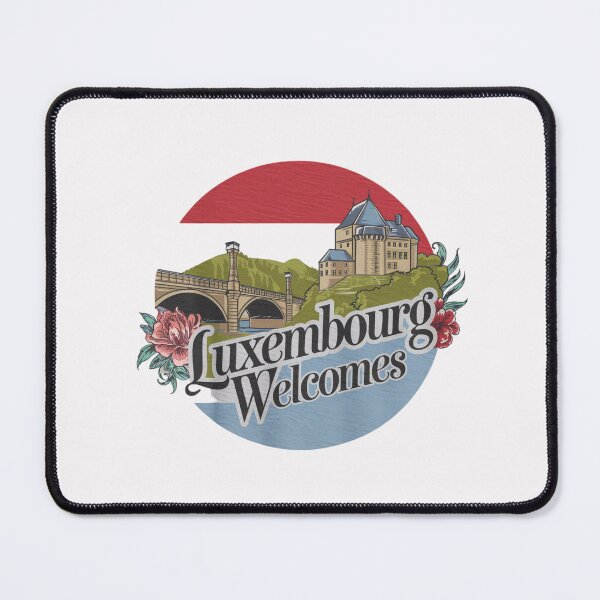 Item preview, Luxembourg Welcomes Flag Map Kirchberg, Alzette Valley designed and sold by AnimalsDH305.