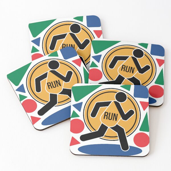 Item preview, Graphic of Running Figure with Geometric Shapes and Bold Colors designed and sold by Creative88Art.