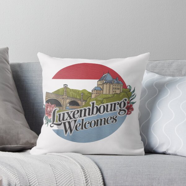 Item preview, Luxembourg Welcomes Flag Map  Kirchberg, Alzette Valley designed and sold by AnimalsDH305.