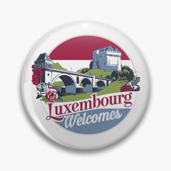 Item preview,  Luxembourg Welcomes Flag Map  Kirchberg, Alzette Valley designed and sold by AnimalsDH305.