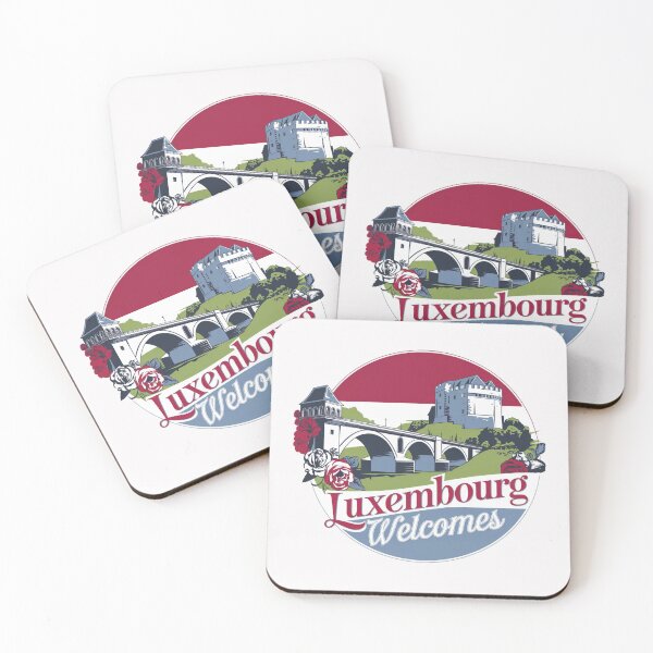 Item preview,  Luxembourg Welcomes Flag Map  Kirchberg, Alzette Valley designed and sold by AnimalsDH305.