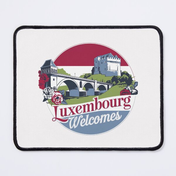 Item preview, Luxembourg Welcomes Flag Map Kirchberg, Alzette Valley designed and sold by AnimalsDH305.