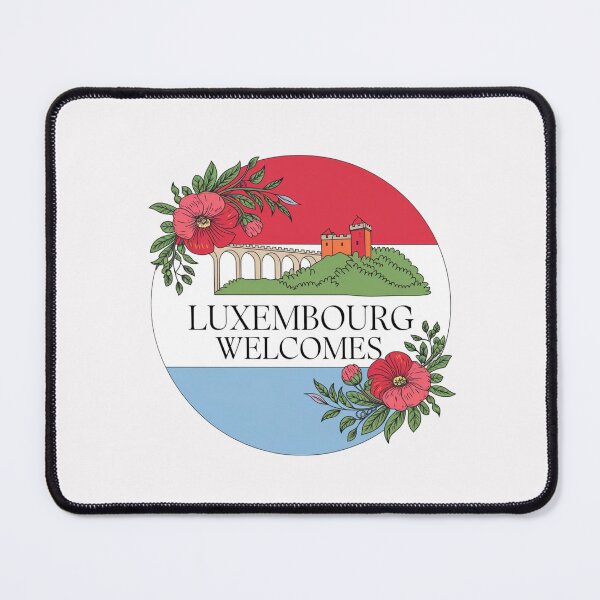 Item preview, Luxembourg Welcomes Flag Map Kirchberg, Alzette Valley designed and sold by AnimalsDH305.