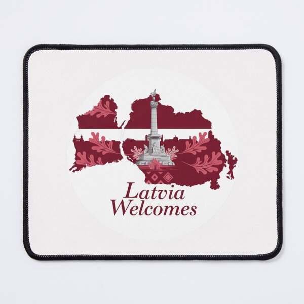 Item preview, Latvia Welcomes Flag Map Riga, art nouveau, Jurmala designed and sold by AnimalsDH305.