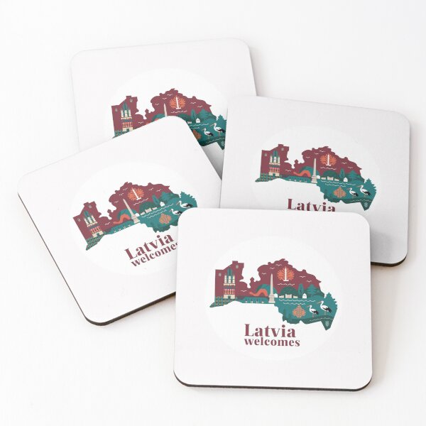 Item preview,  Latvia Welcomes Flag Map Riga, art nouveau, Jurmala designed and sold by AnimalsDH305.