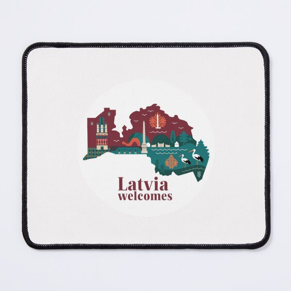 Item preview, Latvia Welcomes Flag Map Riga, art nouveau, Jurmala designed and sold by AnimalsDH305.