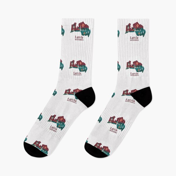 Item preview,  Latvia Welcomes Flag Map Riga, art nouveau, Jurmala designed and sold by AnimalsDH305.