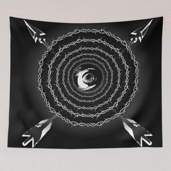 Item preview, Mesmerizing eye in a barbed wire loop designed and sold by Dziabacz13.