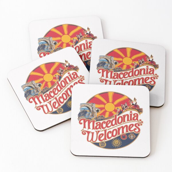 Item preview, Macedonia Welcomes Flag Map Skopje, Lake Ohrid designed and sold by AnimalsDH305.