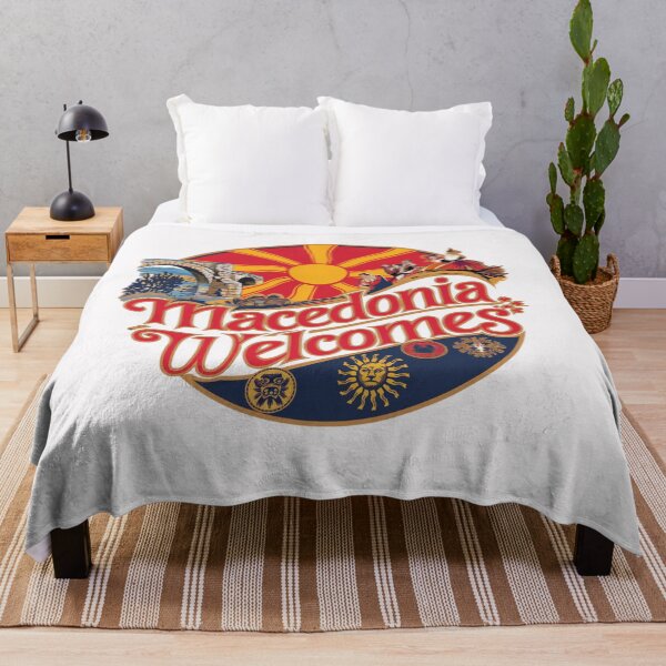 Item preview, Macedonia Welcomes Flag Map Skopje, Lake Ohrid designed and sold by AnimalsDH305.