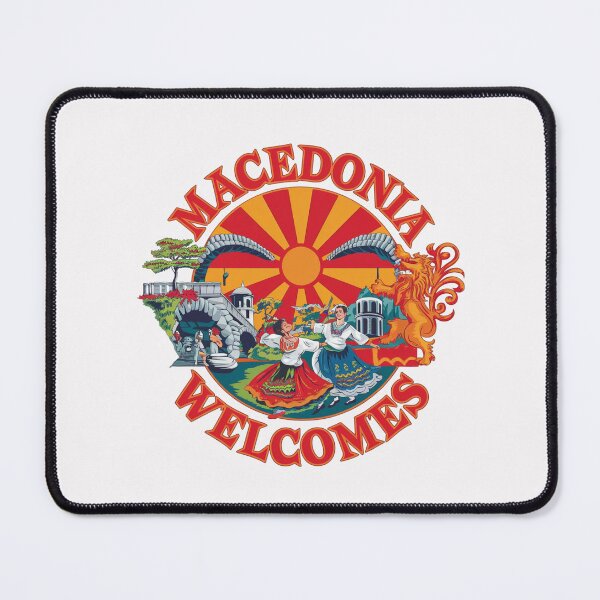 Item preview, Macedonia Welcomes Flag Map Skopje, Lake Ohrid designed and sold by AnimalsDH305.