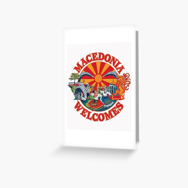 Item preview, Macedonia Welcomes Flag Map Skopje, Lake Ohrid designed and sold by AnimalsDH305.