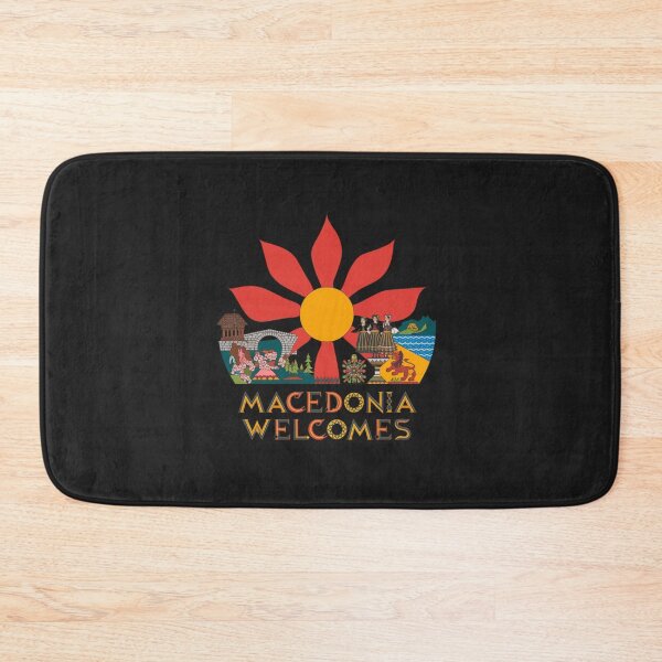 Item preview, Macedonia Welcomes Flag Map Skopje, Lake Ohrid designed and sold by AnimalsDH305.