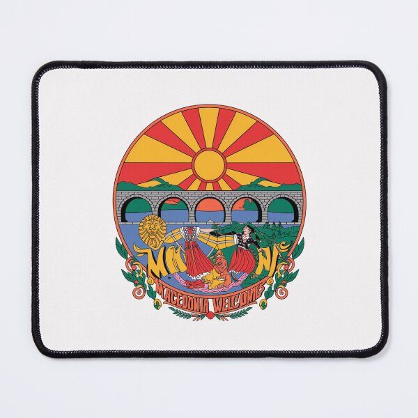 Item preview, Macedonia Welcomes Flag Map Skopje, Lake Ohrid designed and sold by AnimalsDH305.
