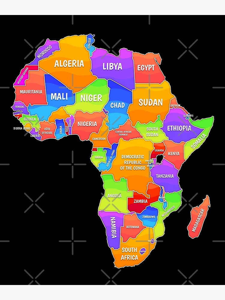 Colorful Map Of Africa Photographic Print