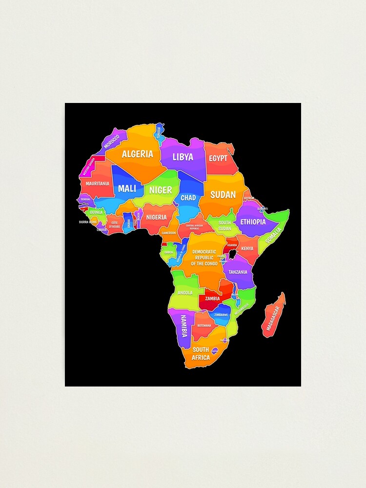 Colorful Map Of Africa Photographic Print