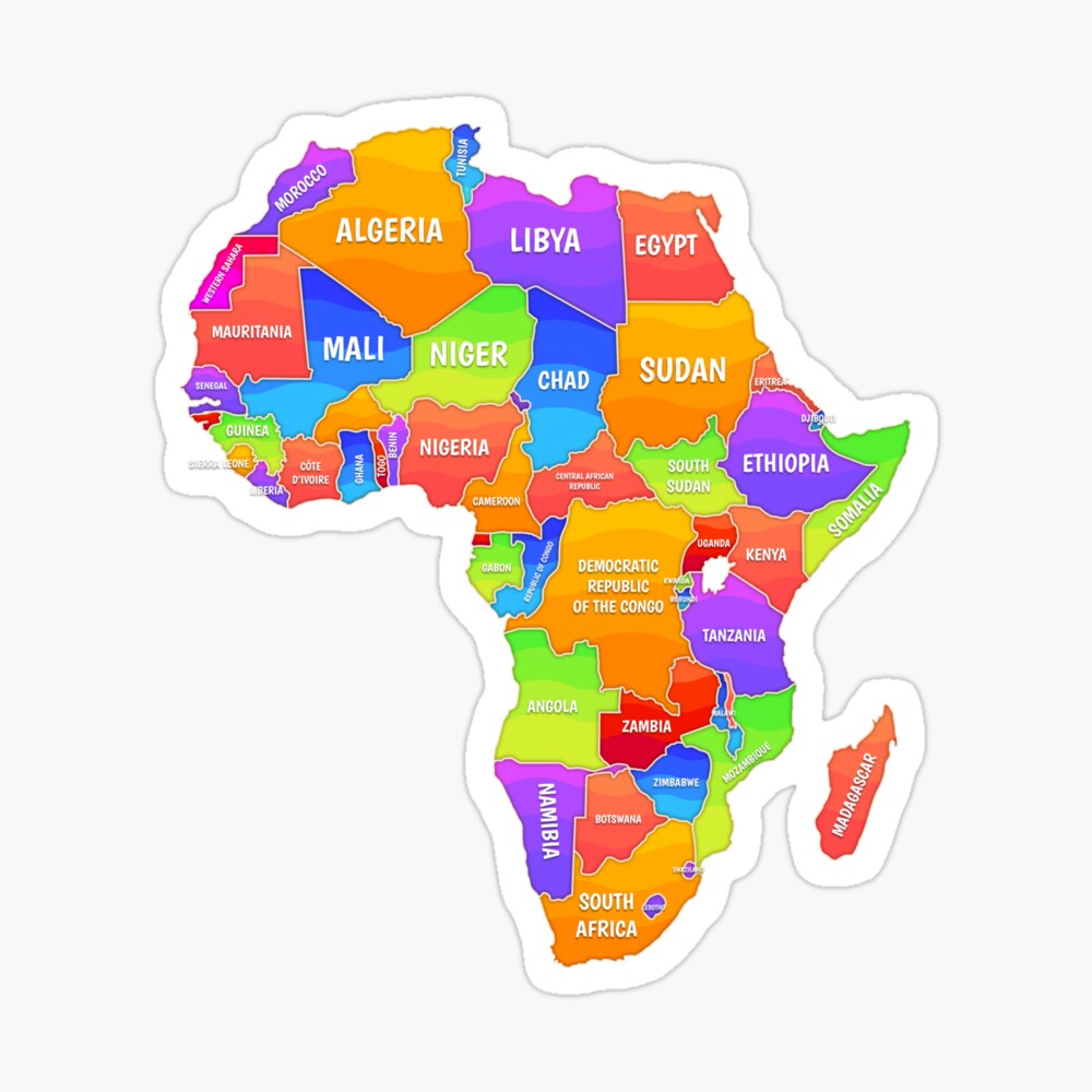 Colorful Map Of Africa Photographic Print