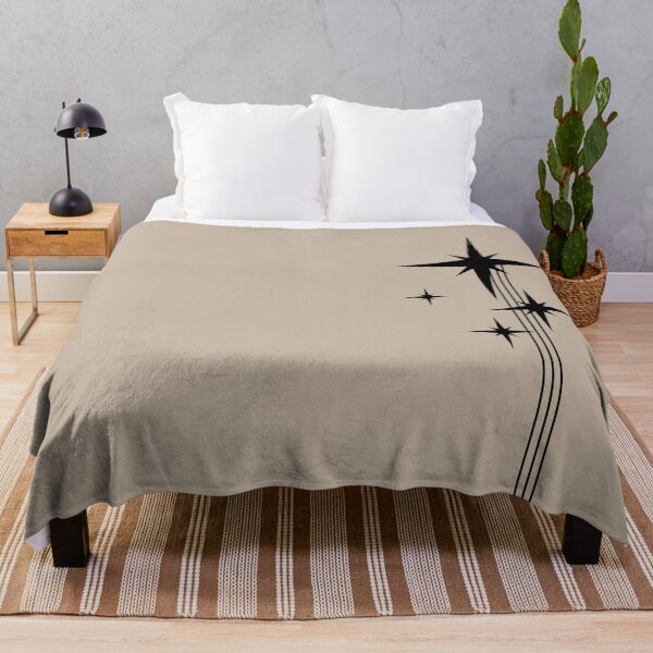 Item preview, 1950s Atomic Age Retro Starbursts Beige Taupe and Black designed and sold by kierkegaard.