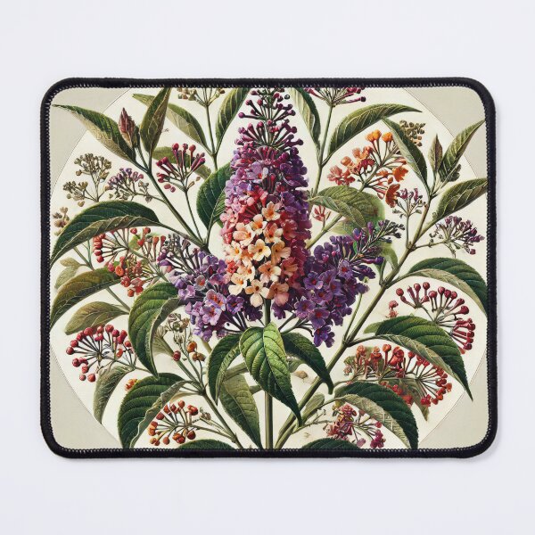 Item preview, Botanical - Elegant Rainbow Buddleia Botanical Art by heidiannemorris designed and sold by FOLK ART FUSION by heidiannemorris.