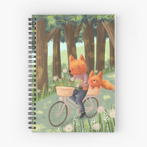 Item preview, Cute foxes riding a bike in a park designed and sold by volhakaliaha.