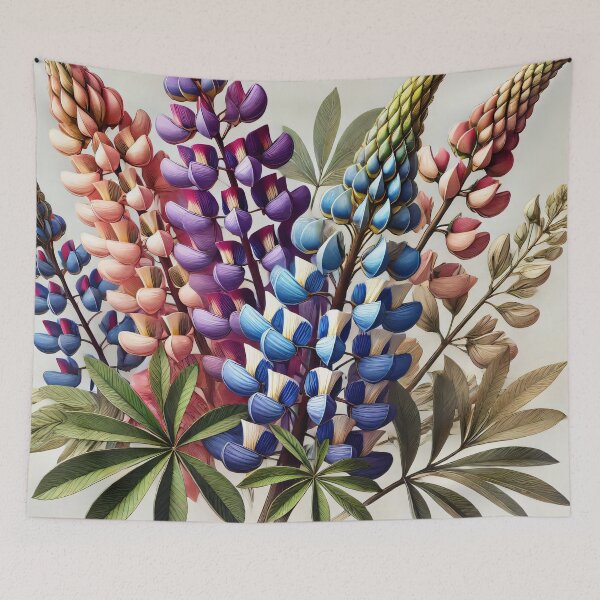 Item preview, Botanical - Elegant Lupin Blooms Botanical Art by heidiannemorris designed and sold by FOLK ART FUSION by heidiannemorris.