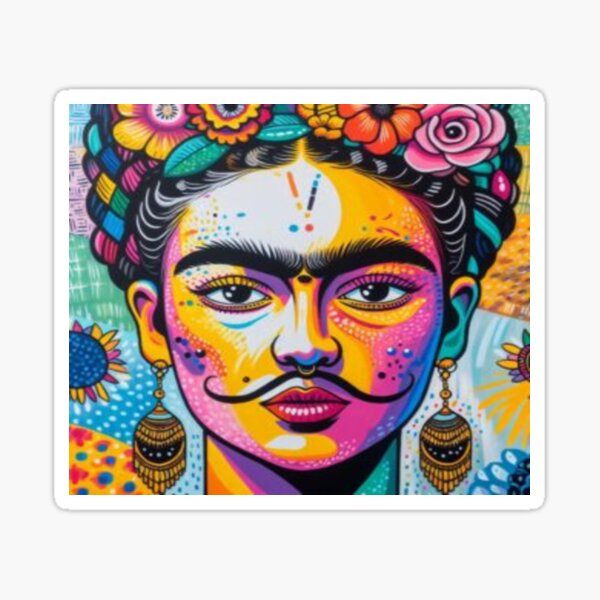 An Abstract Homage to Frida Kahlo Sticker