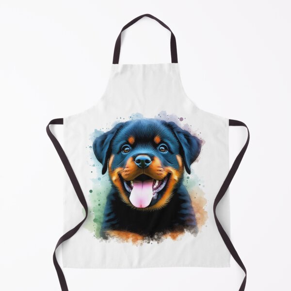Item preview, Colorful Happy Rottweiler Puppy Watercolor Portrait designed and sold by MaedK.