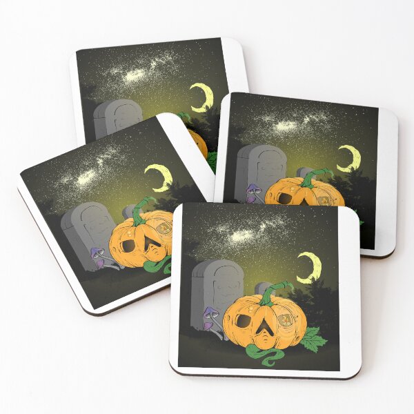 Item preview, Scary pumpkin in front of a tombstone designed and sold by Dziabacz13.