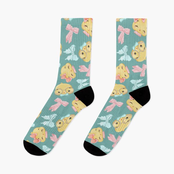 Item preview, Chicken girl and boy with bows on a blue background seamless print for Easter designed and sold by Nastasiakhmnk.