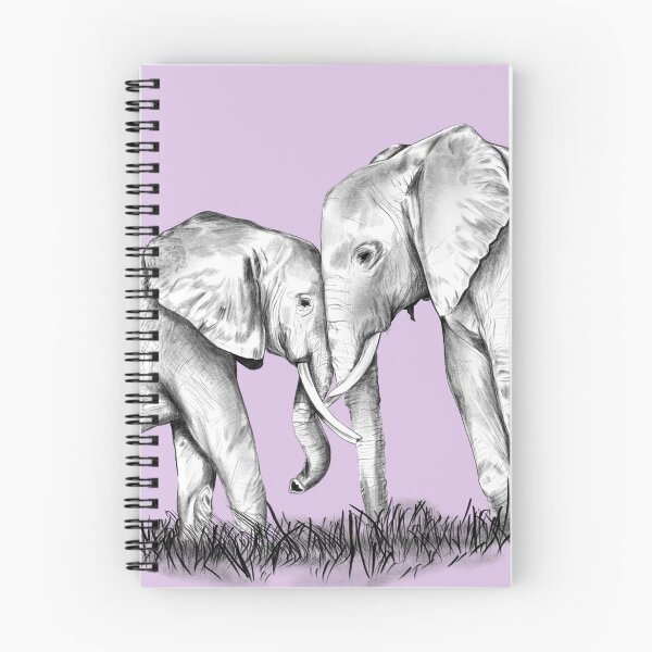 Item preview, Loving Elephants: Romantic Pencil Drawing of Two Elephants in Love designed and sold by Pandositive.