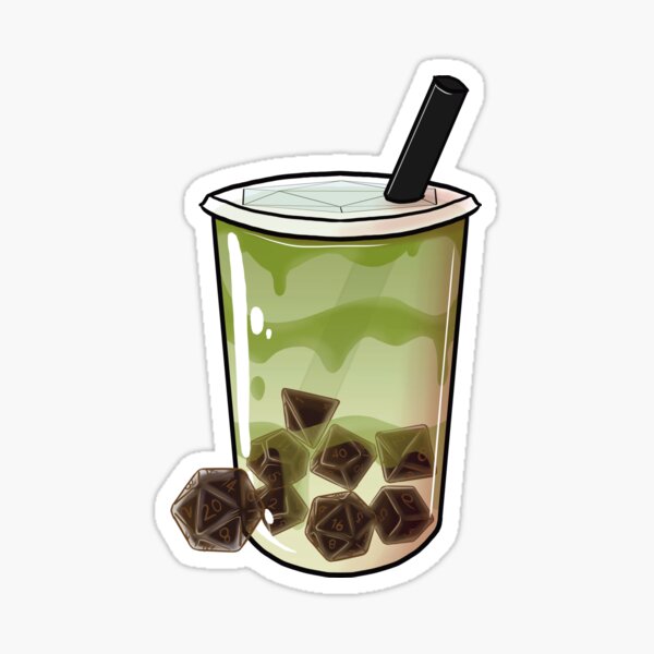 Vista previa del artículo con la obra «Dados Boba, Matcha», diseñado y vendido por ArtnZeug.