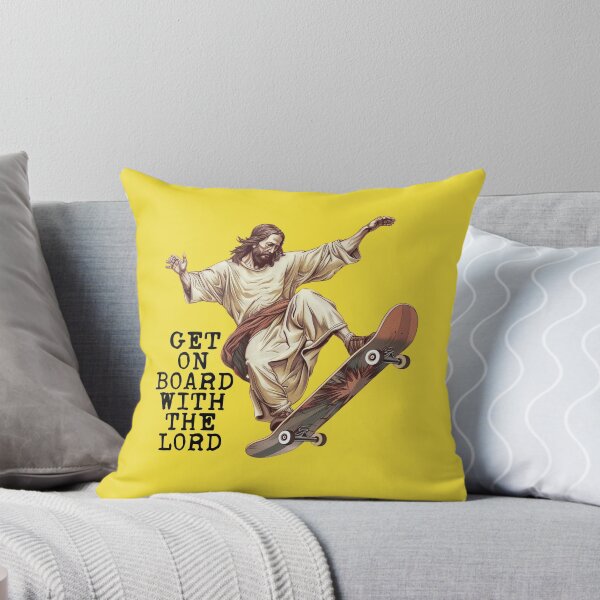 Item preview, Funny Christian Skateboarding - Get On Board With The Lord - Sarcastic Jesus Skating designed and sold by RockFireMerch.