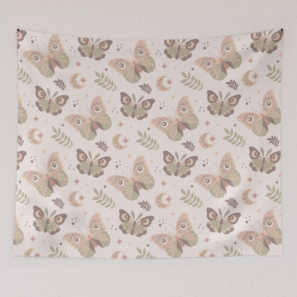 Item preview, Butterflies and crescent moon designed and sold by OtterFactory.