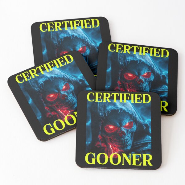 Item preview, Certified Gooner Hard Skeleton Oddly Specific Meme designed and sold by RockFireMerch.
