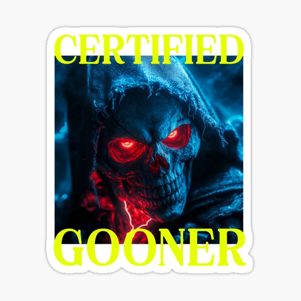 Vista previa del artículo con la obra «Meme extrañamente específico de esqueleto duro de Gooner certificado», diseñado y vendido por RockFireMerch.