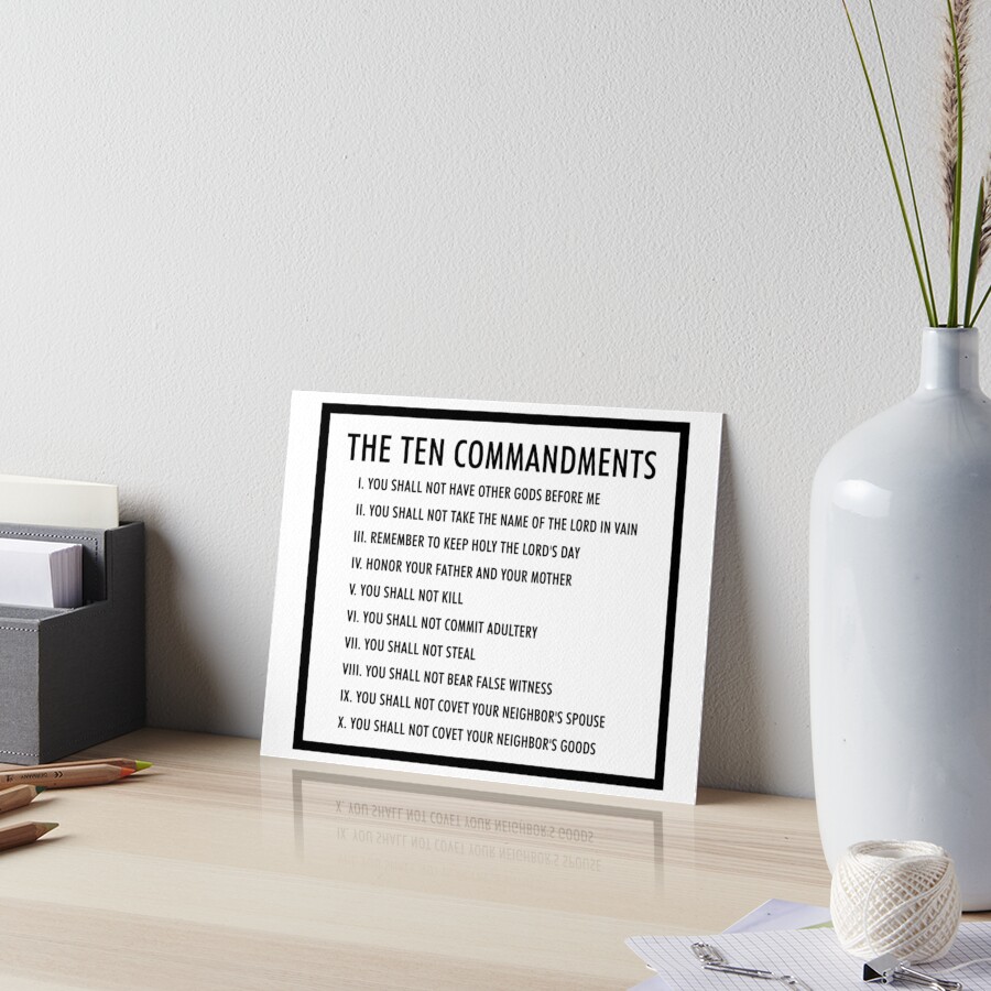 the ten commandments Art Board Print