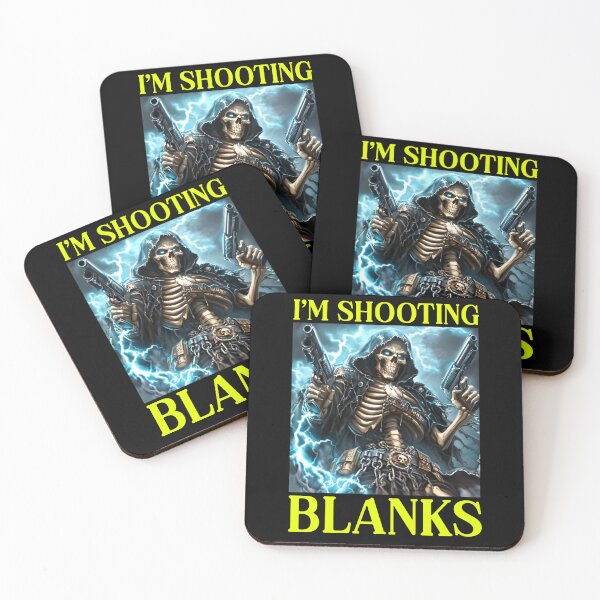Item preview, I'm Shooting Blanks Funny Hard Skeleton Meme designed and sold by RockFireMerch.