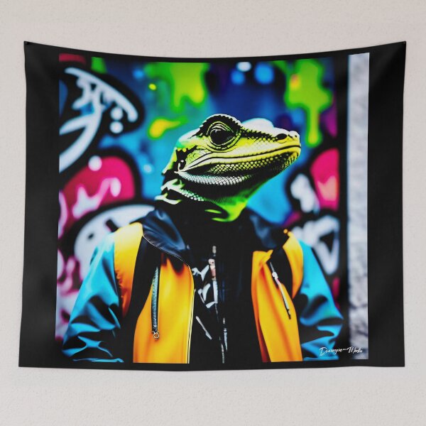 Item preview, Urban graffiti street art Lizard designed and sold by Drone-tees.