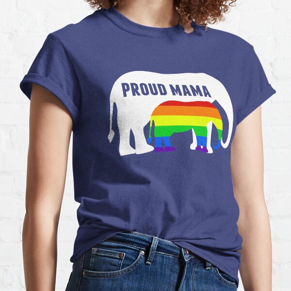 Pride Month Proud Mama Rainbow Flag T-shirt for Mum LGBTQI 