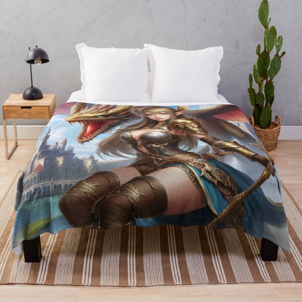 Artikel-Vorschau von Fantasy-Kriegerprinzessin mit Drachen, designt und verkauft von Mark Povey Designs.
