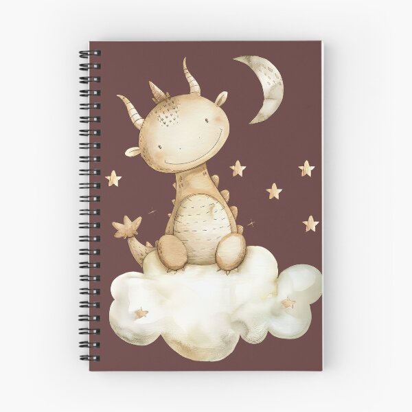 Item preview, Cute Baby Dragon Sitting on a Cloud with Stars and Moon designed and sold by EmiBarDesign.